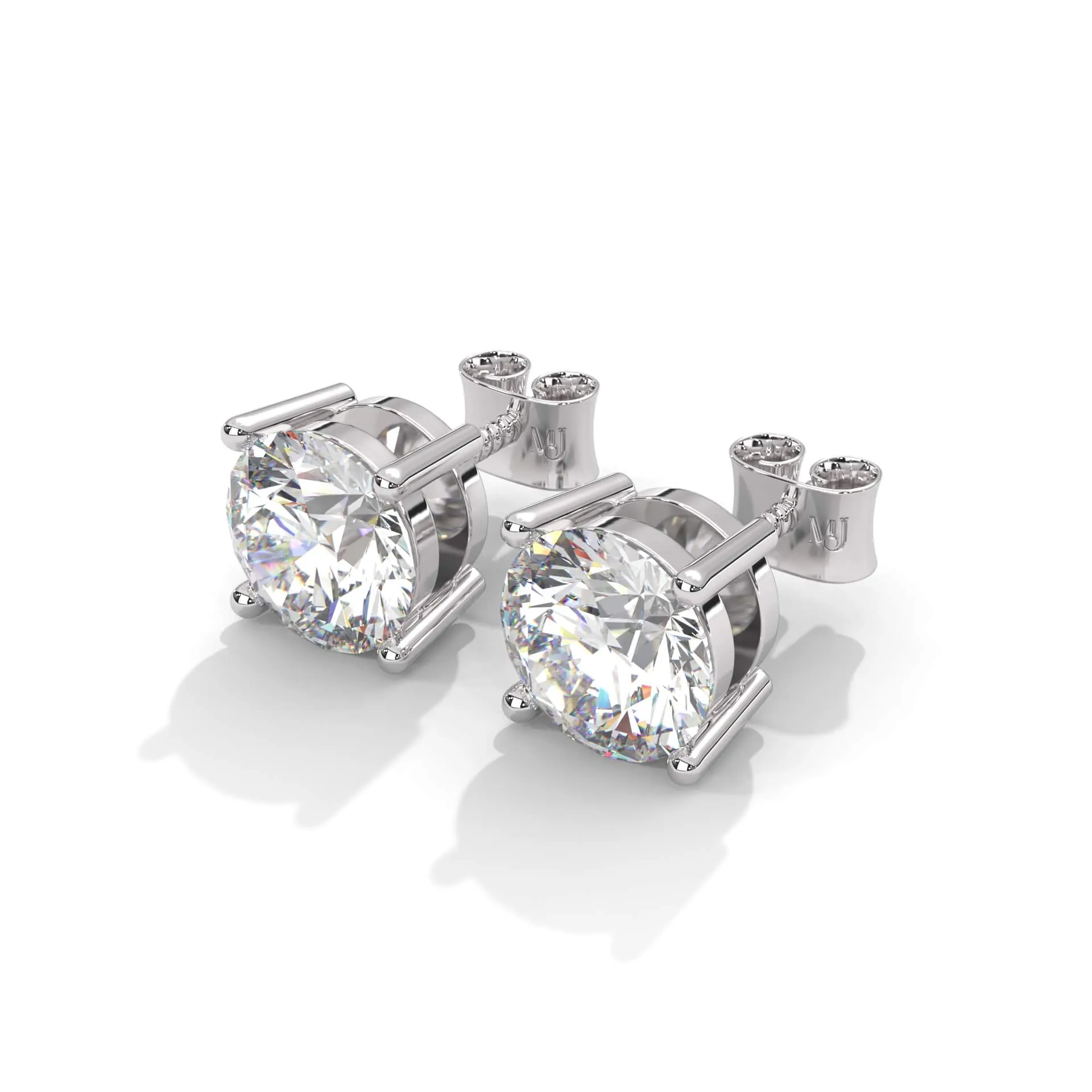 Brilliant Round Diamond silver Earring