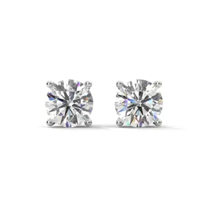 Brilliant Round Diamond silver Earring