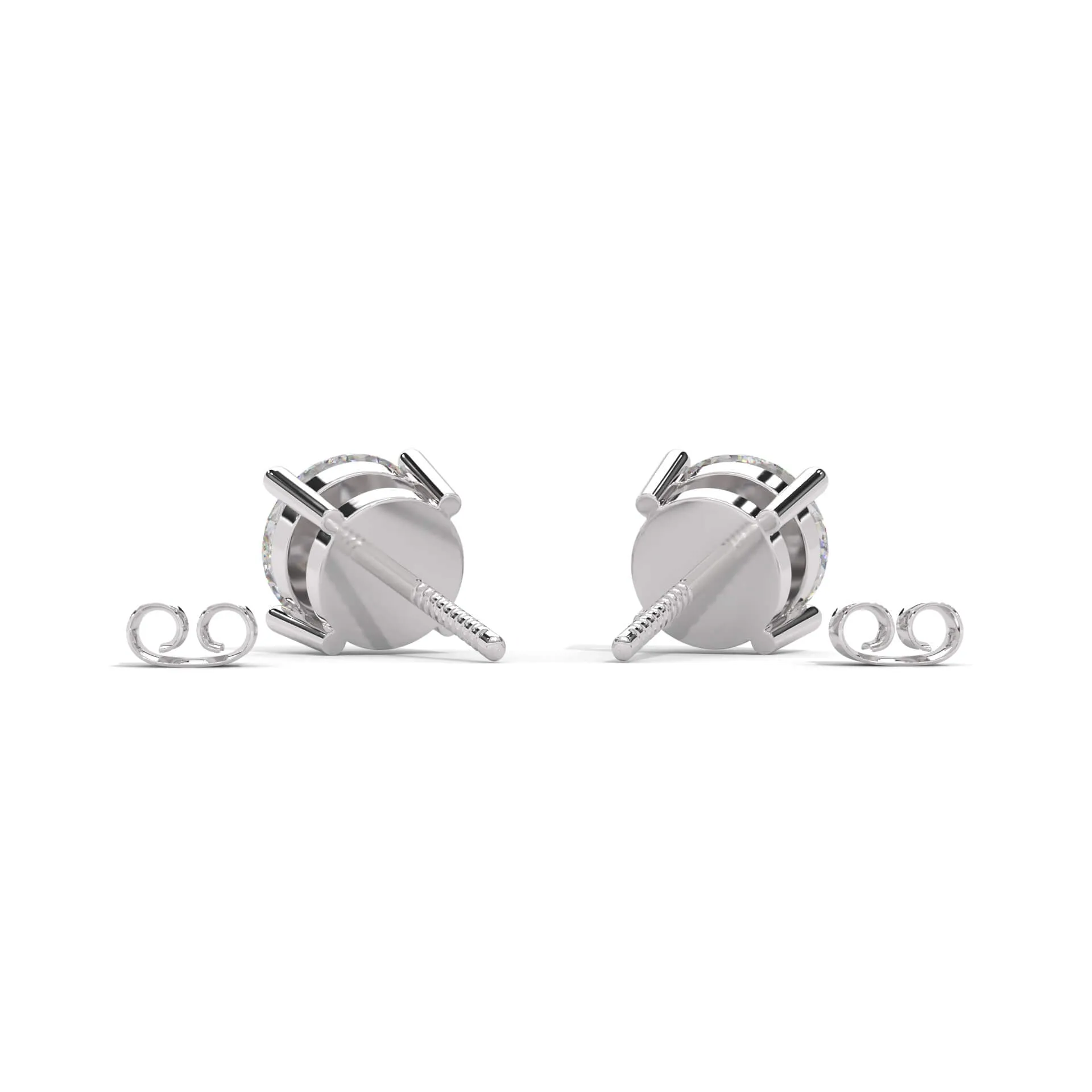Brilliant Round Diamond silver Earring