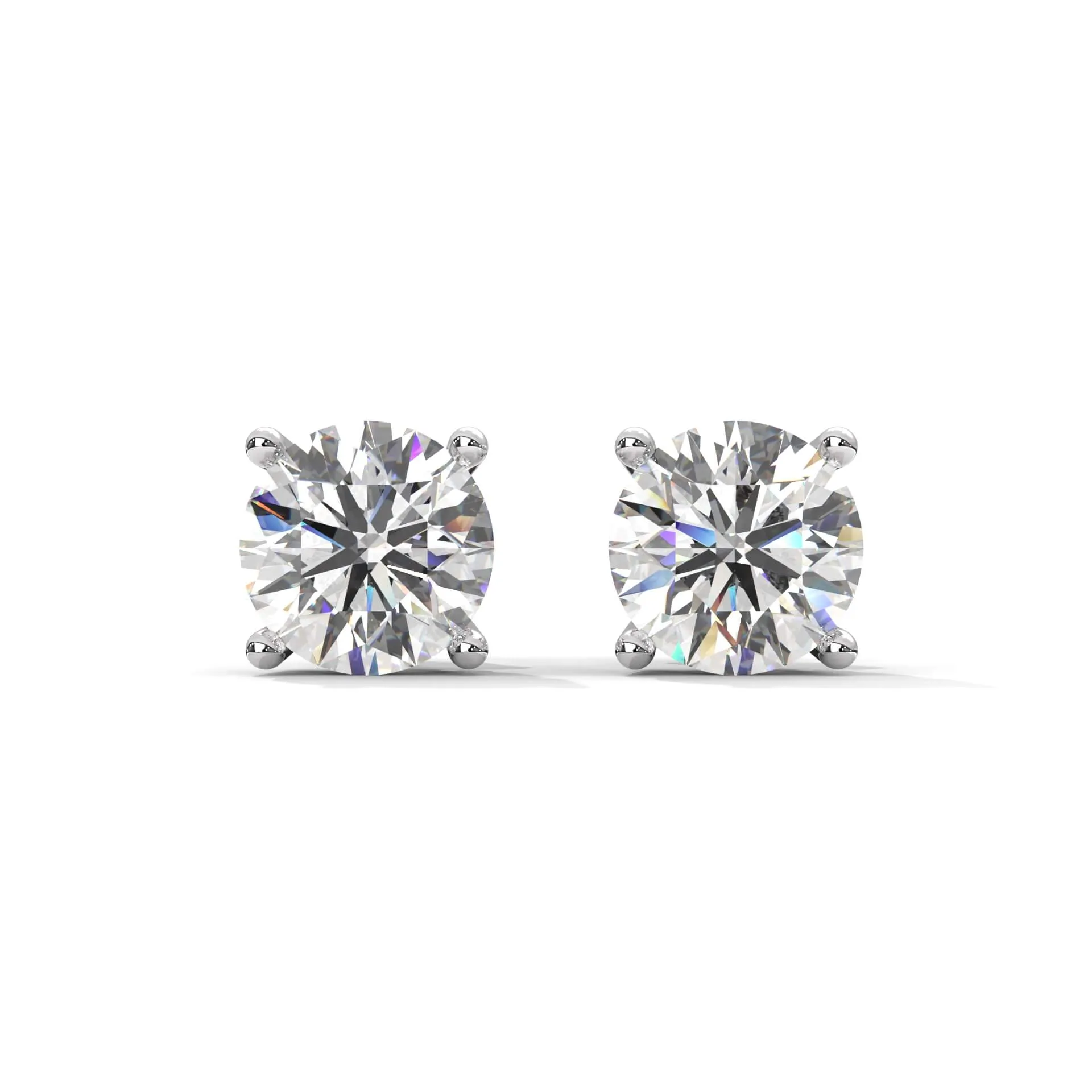 Brilliant Round Diamond silver Earring