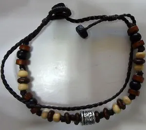 Brown Black Silver Colour Man Bracelet Wristband Bangle Unique Male Jewellery