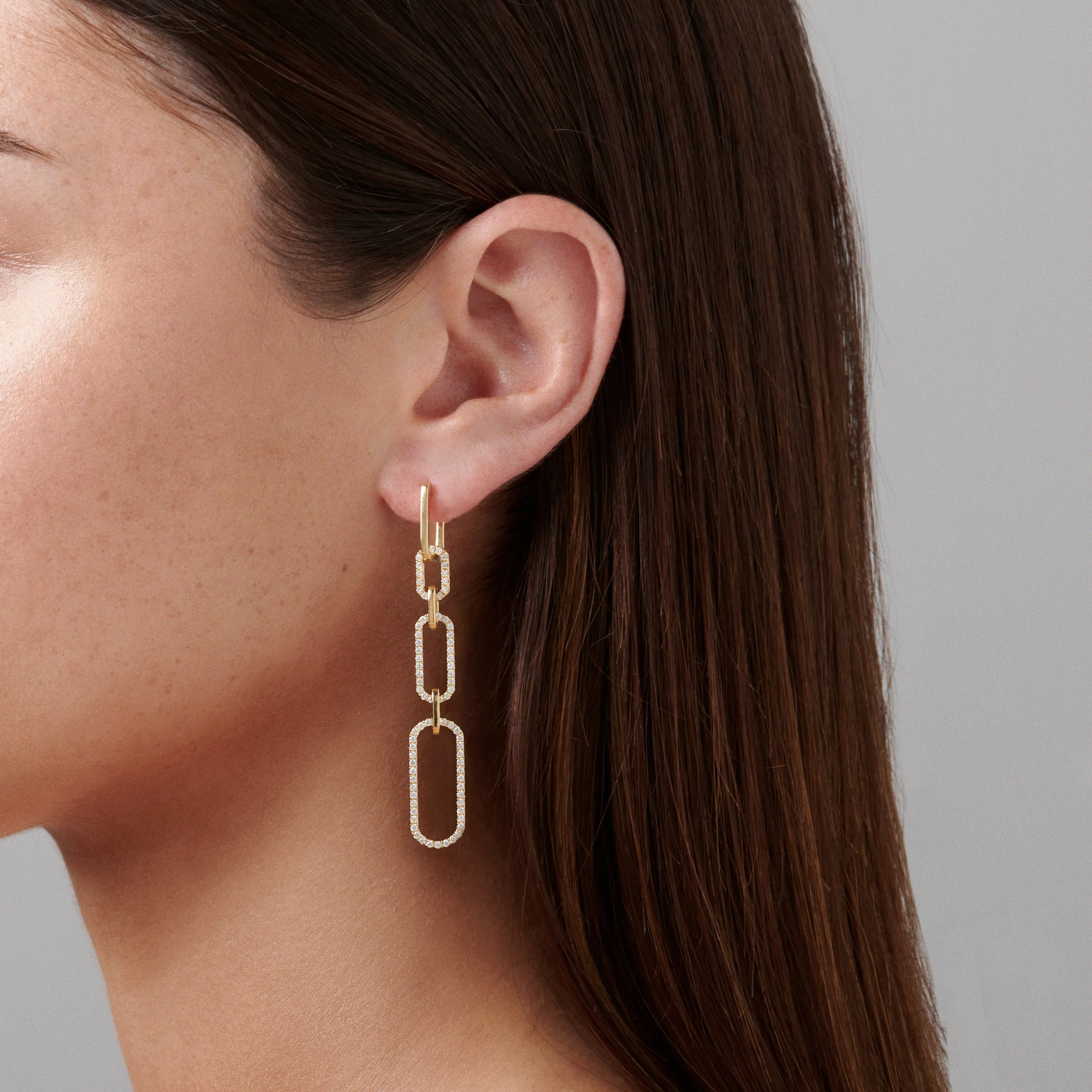 Capri Dreaming® Paperclip Diamond Drop Earrings | 18K Yellow Gold