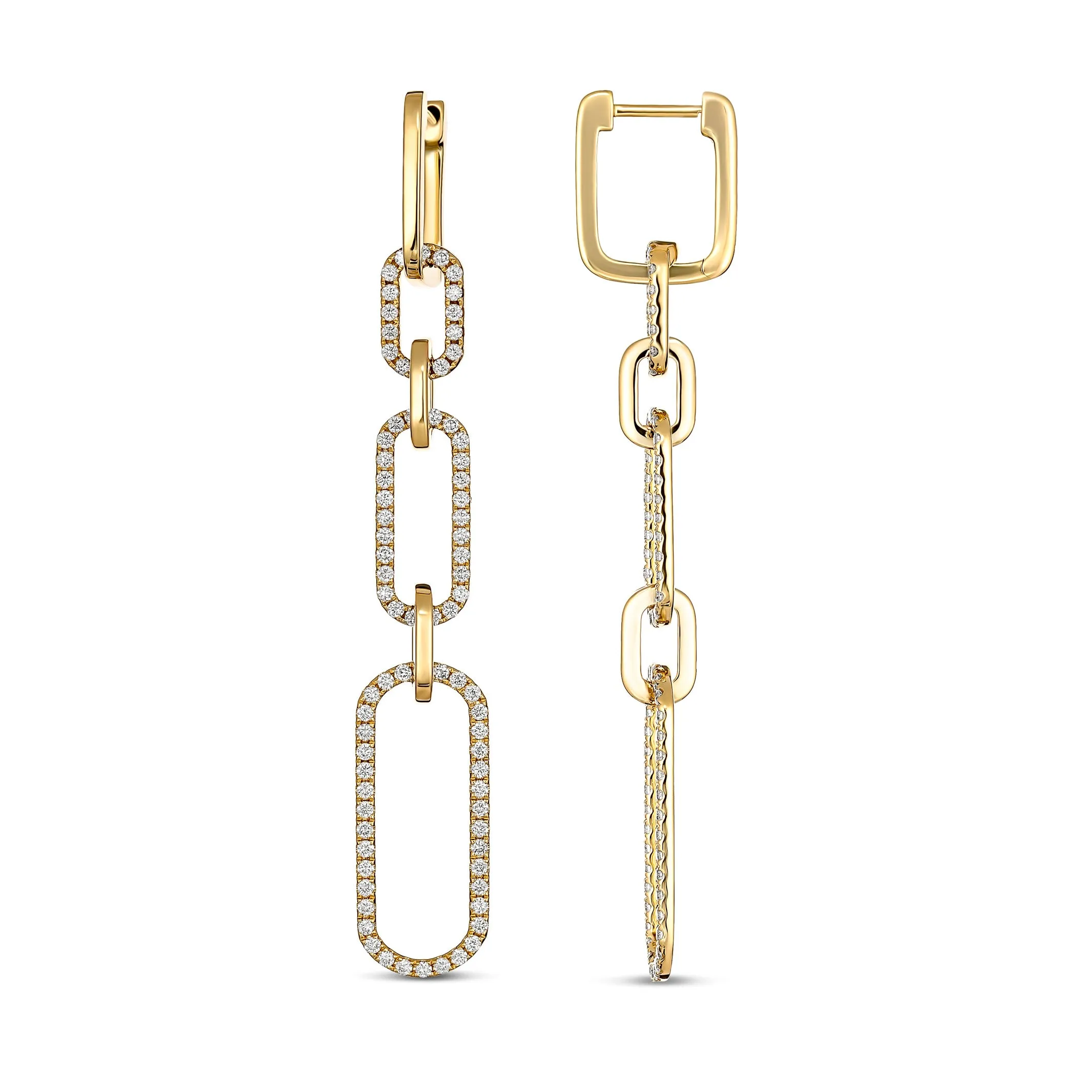 Capri Dreaming® Paperclip Diamond Drop Earrings | 18K Yellow Gold