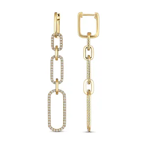 Capri Dreaming® Paperclip Diamond Drop Earrings | 18K Yellow Gold