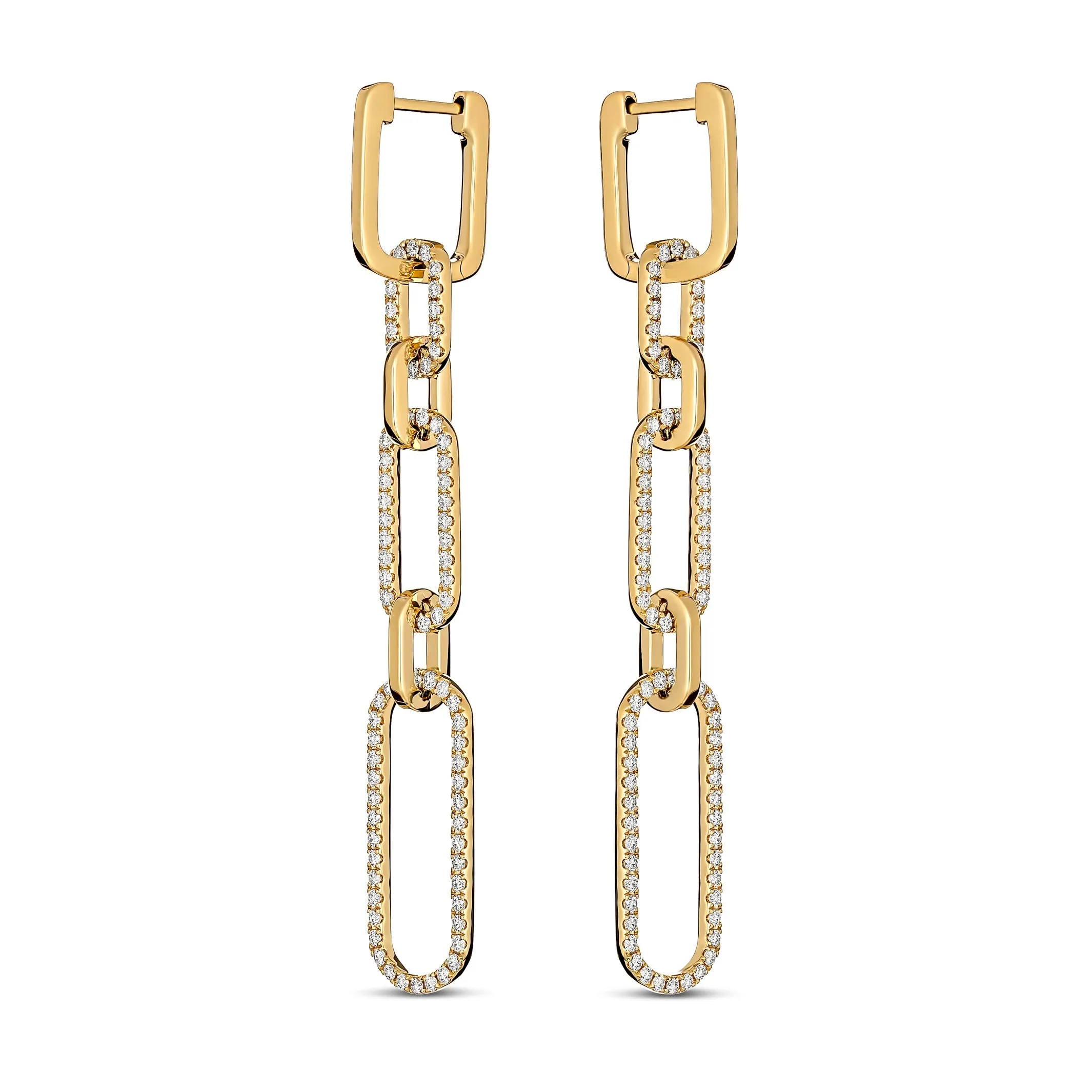 Capri Dreaming® Paperclip Diamond Drop Earrings | 18K Yellow Gold