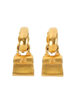 CELINE Bag Motif Swing Earrings Gold