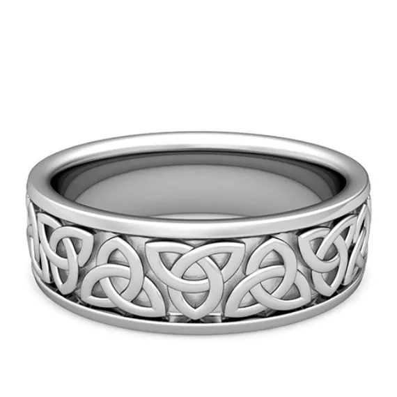 Classic Celtic Knot Design Wedding Ring in 925 Silver