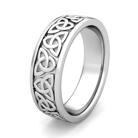 Classic Celtic Knot Design Wedding Ring in 925 Silver