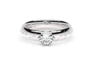 Classic Elvish Engagement Ring, White Gold & Platinum