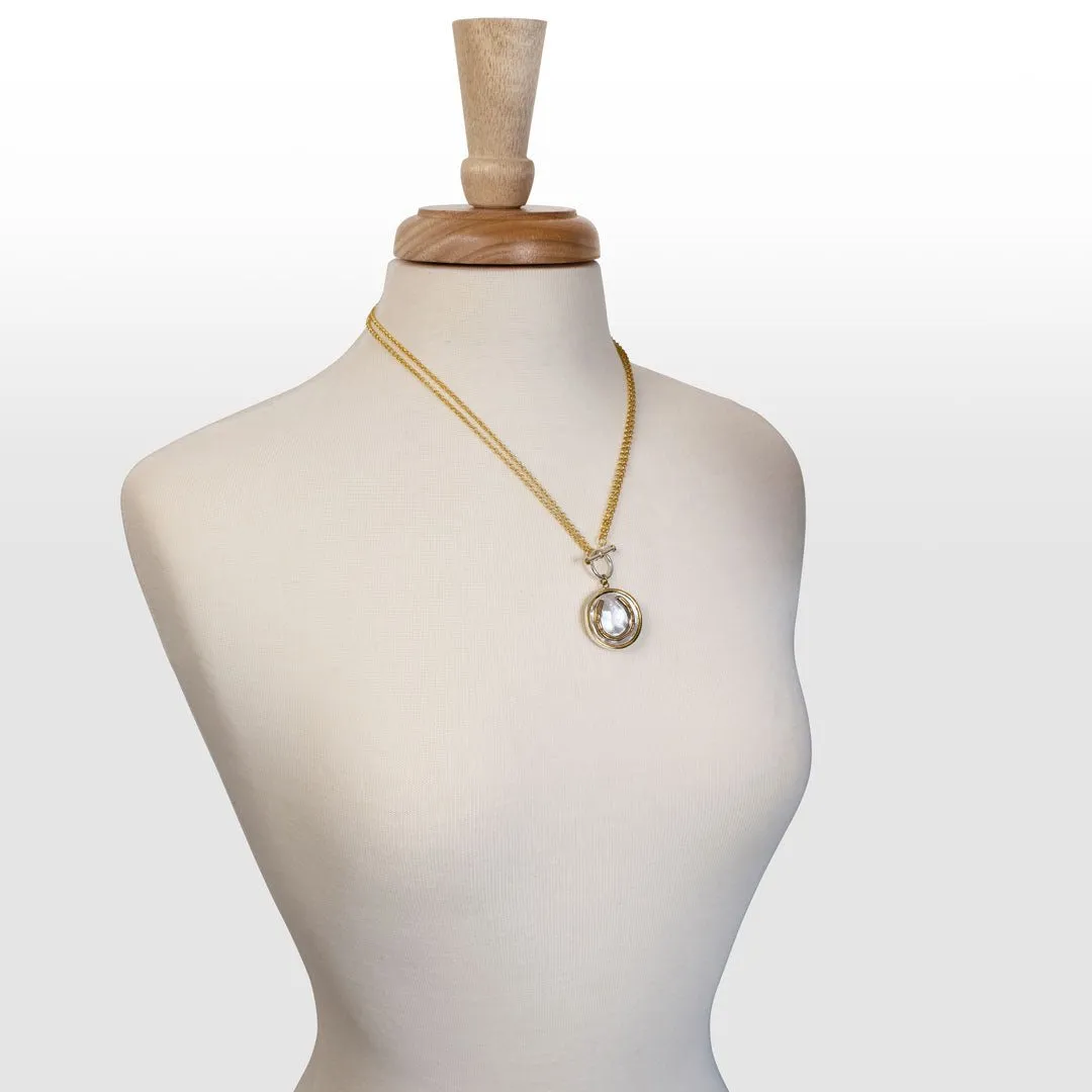 Cody - Chunky Rope Chain and T-Bar Horseshoe 14K Gold Necklace