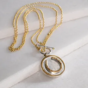 Cody - Chunky Rope Chain and T-Bar Horseshoe 14K Gold Necklace
