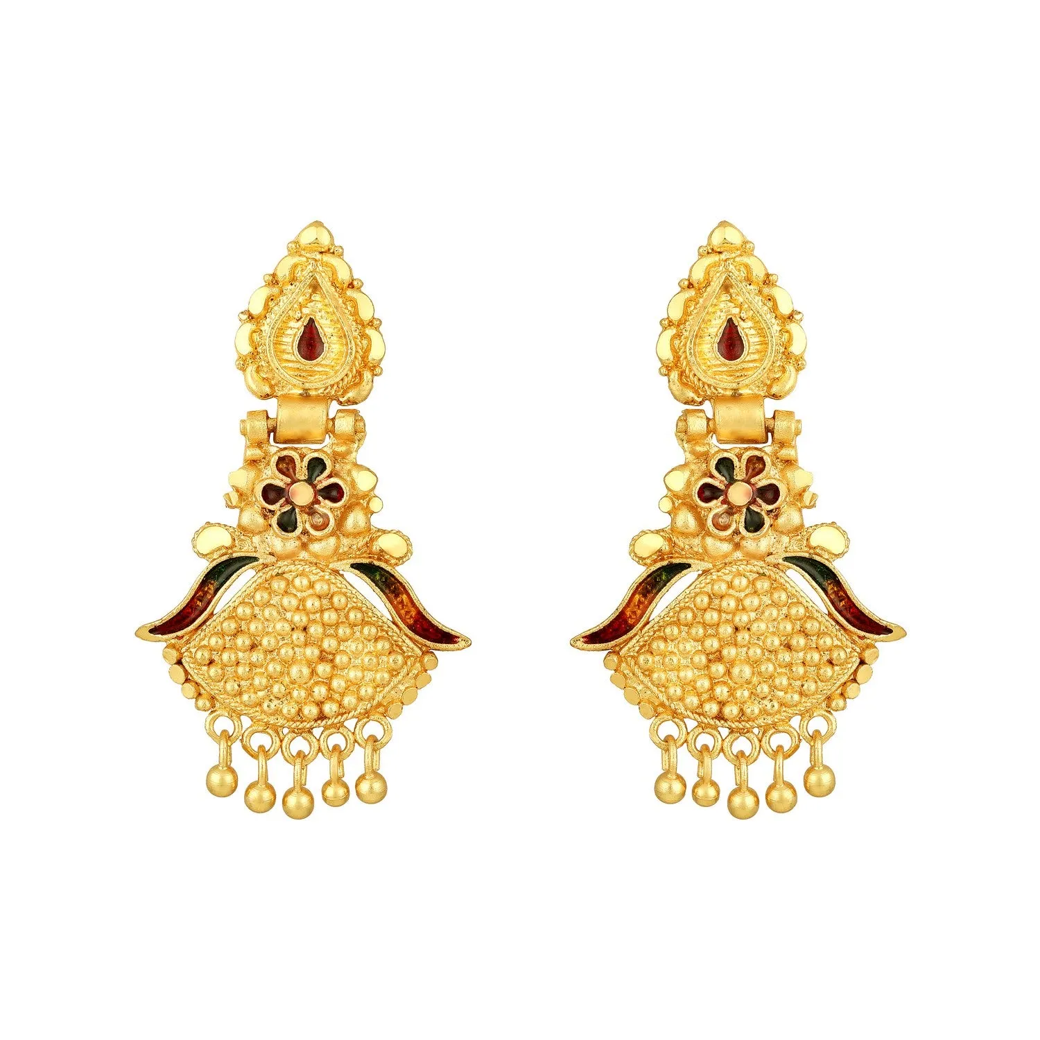 Colourful Peacock Shaped Meenakari Work Traditional Necklace Set