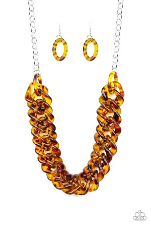 Comin In HAUTE - Brown Paparazzi Necklace