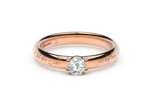 Contemporary Elvish Engagement Ring - Slim, Red Gold