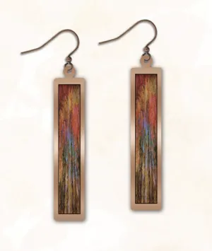 Copper Rectangle Earrings