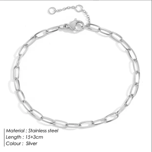 Curb Cuban Link Chain Stainless Steel Bracelets