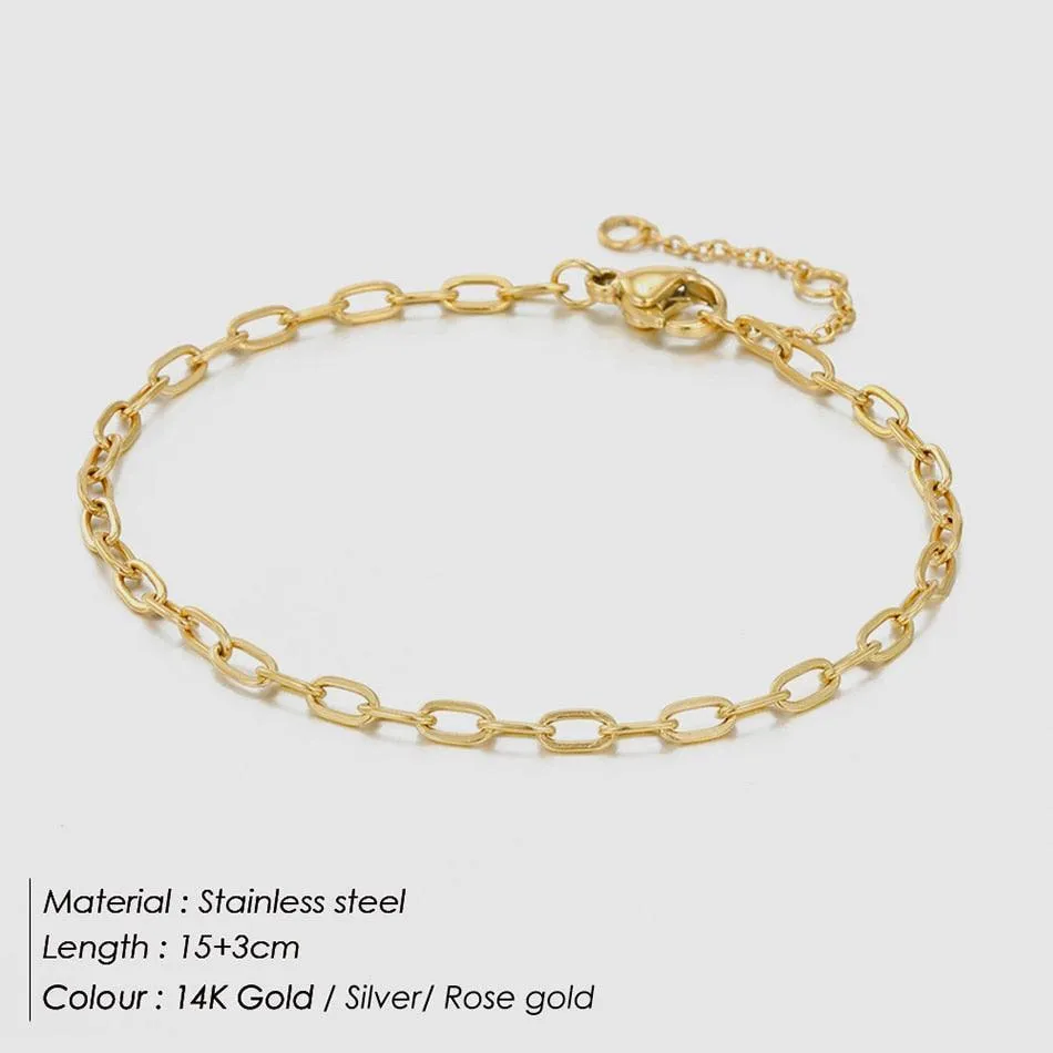 Curb Cuban Link Chain Stainless Steel Bracelets