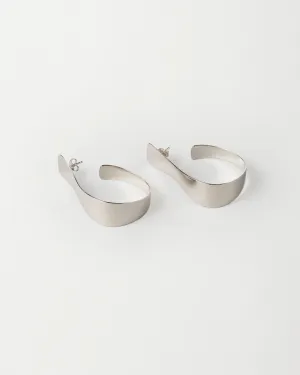 Curva Earrings, Silver