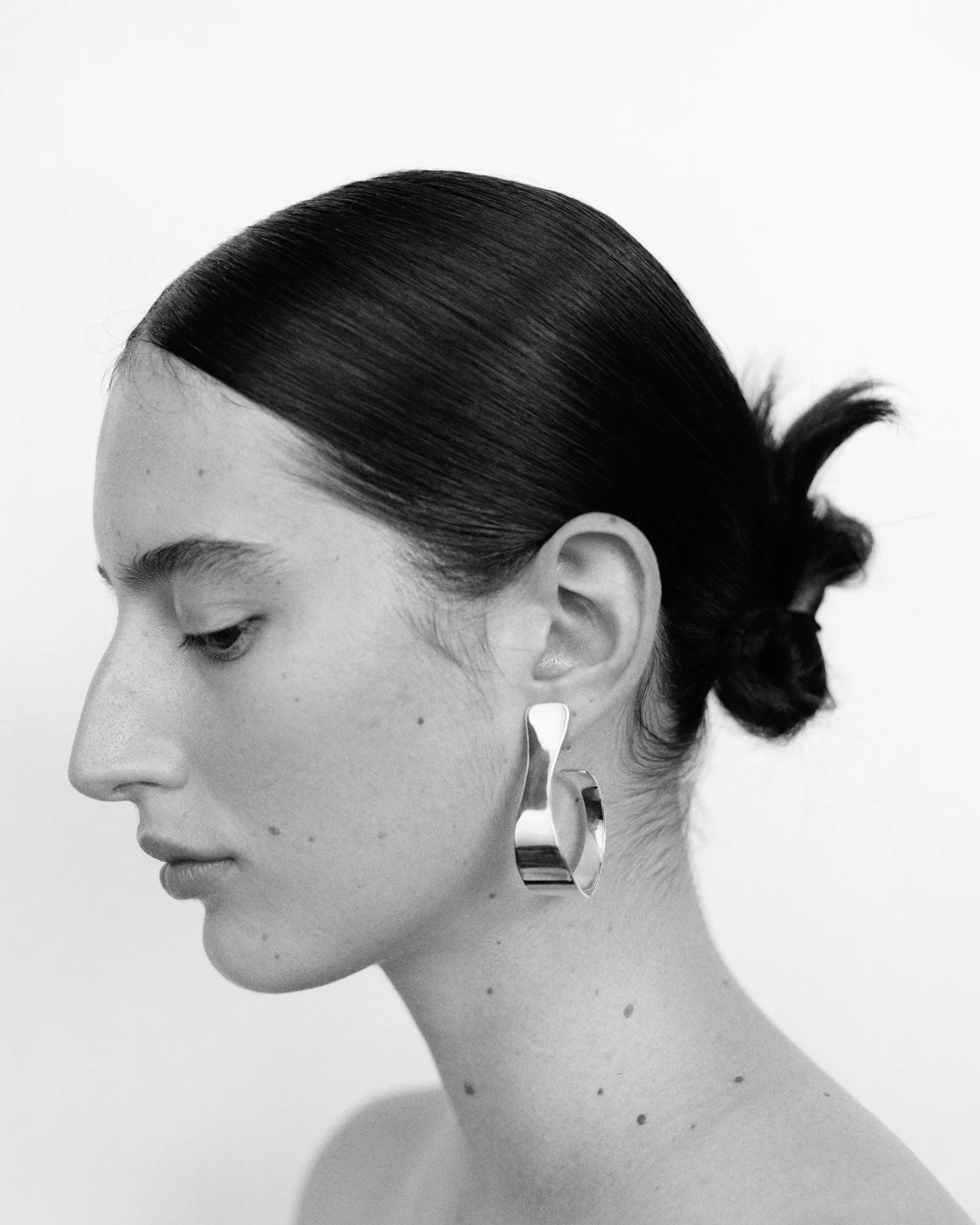 Curva Earrings, Silver
