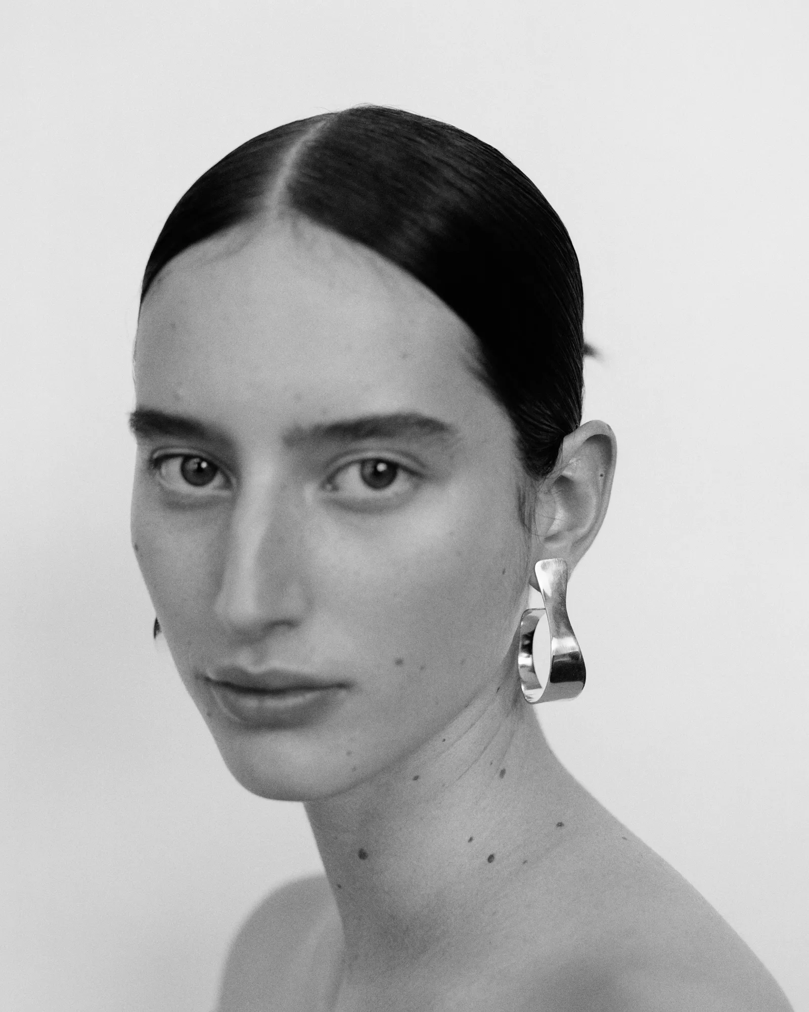 Curva Earrings, Silver