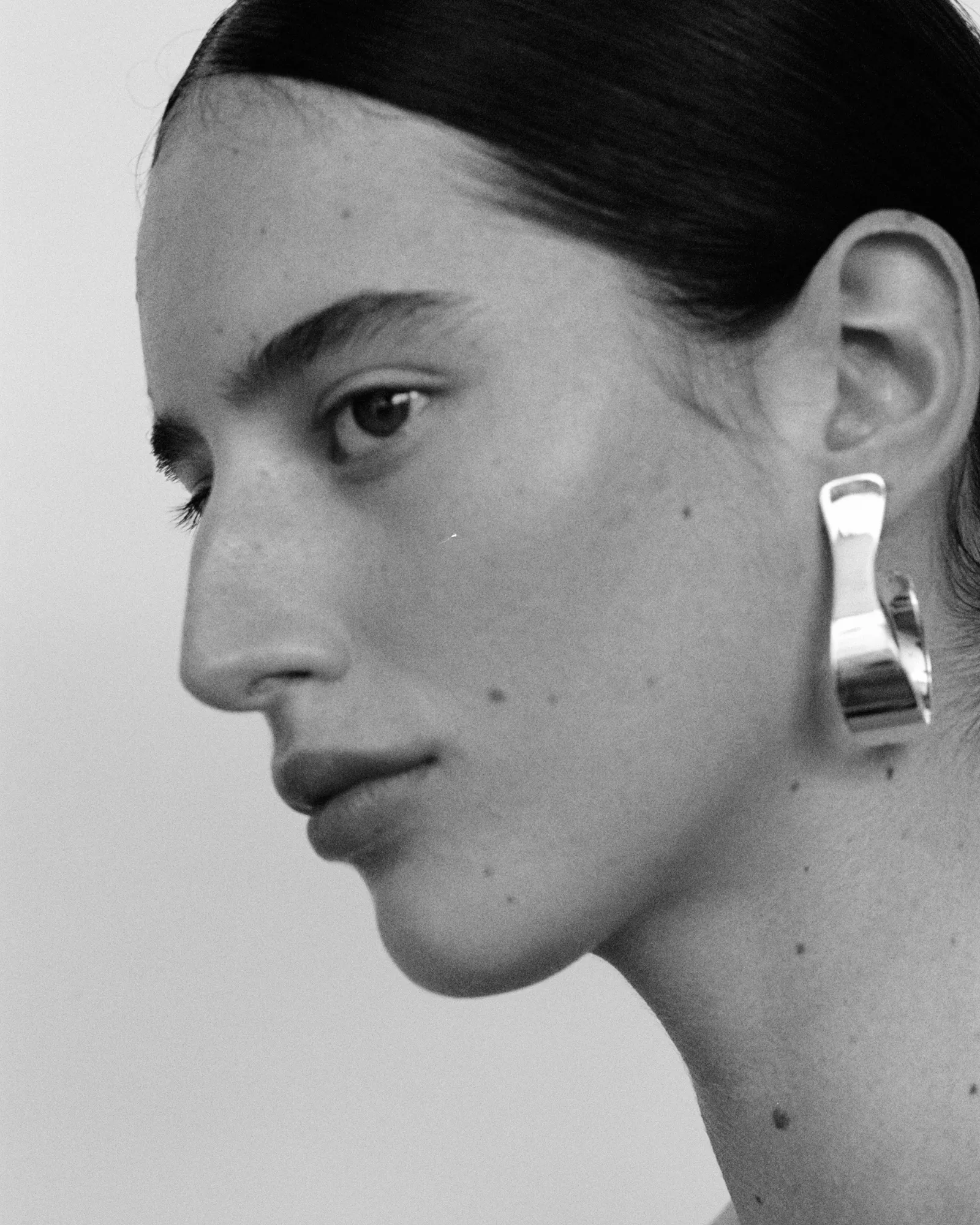 Curva Earrings, Silver