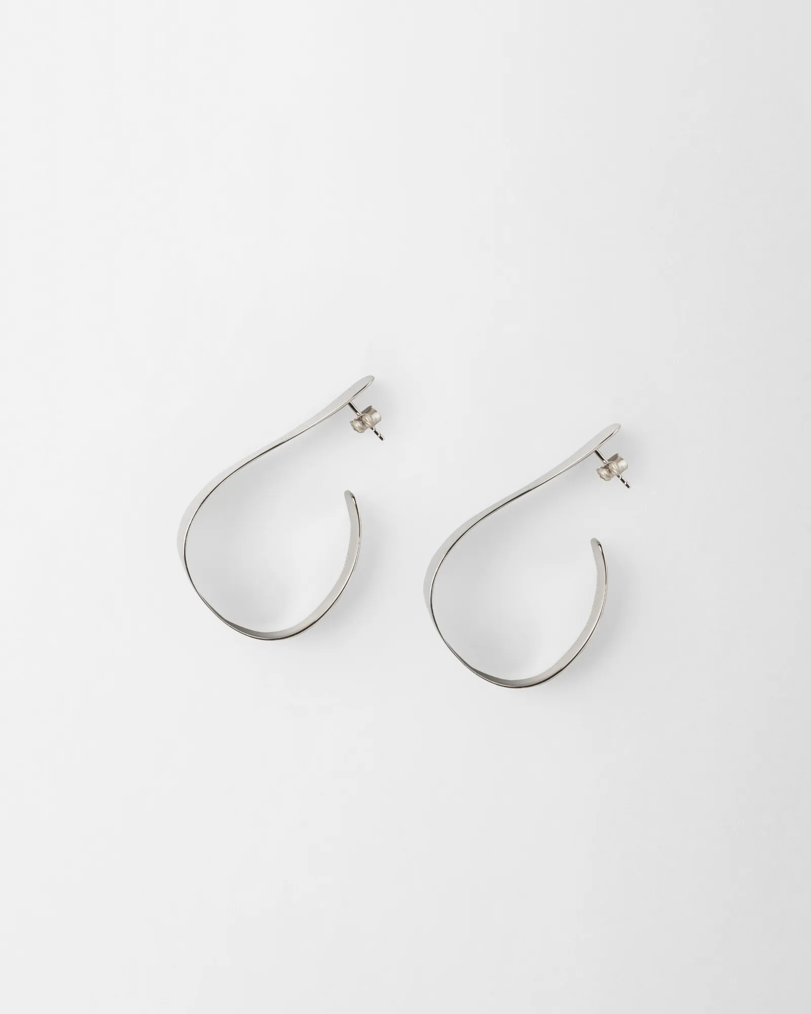 Curva Earrings, Silver