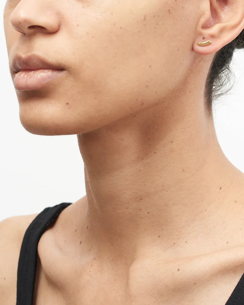 Curve Studs, 19K Gold