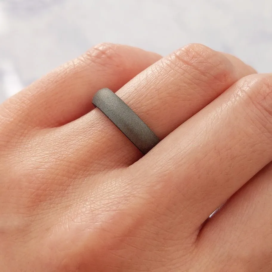 Dark Silver Breathable Silicone Ring For Men and Women