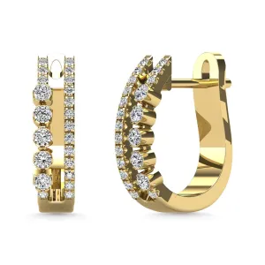 Diamond 1/4 Ct.Tw. Hoop Earrings in 14K Yellow Gold