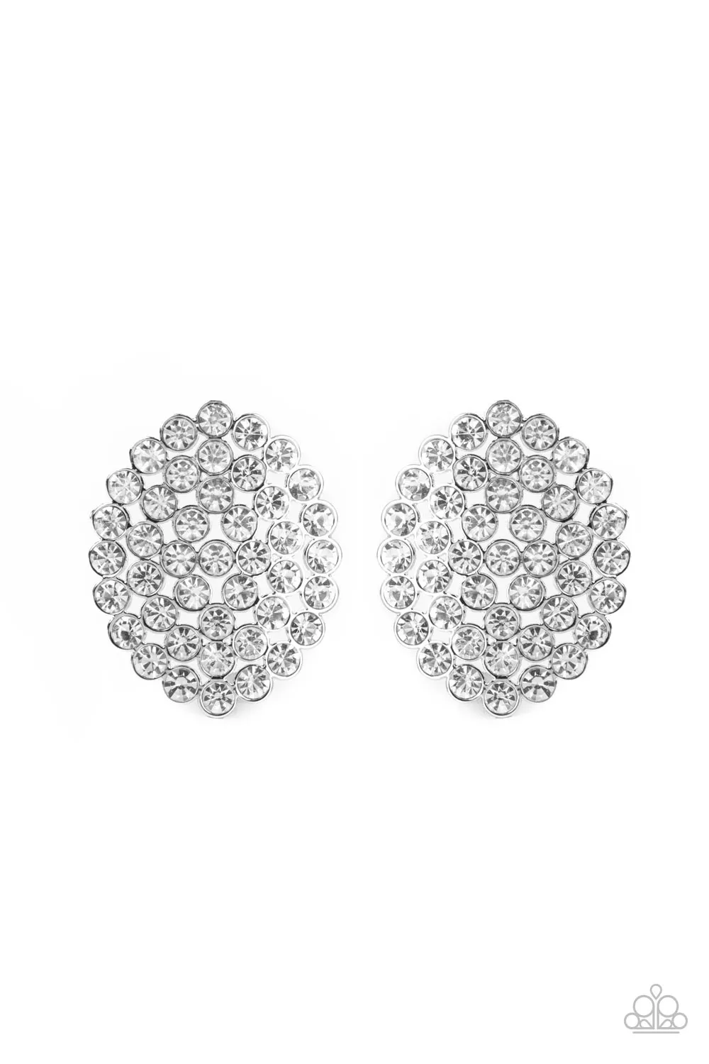 Drama School Dropout - White Rhinestone - Paparazzi Accessories
