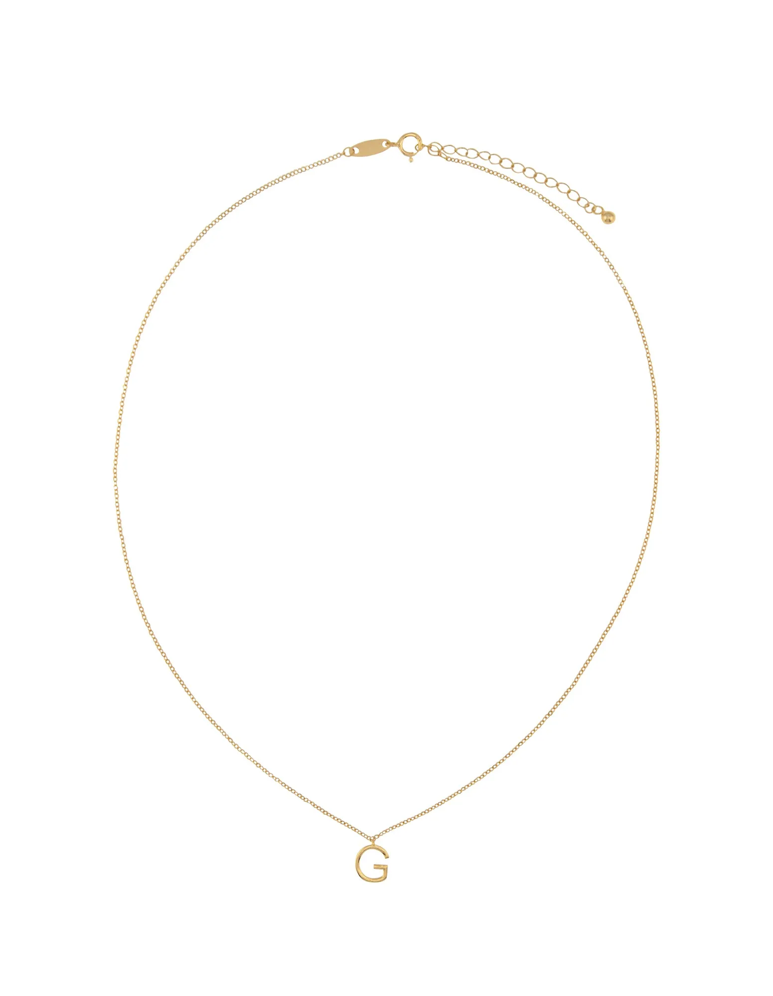 Elly Lou Timeless Initial Necklace - G- Gold