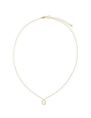 Elly Lou Timeless Initial Necklace - G- Gold