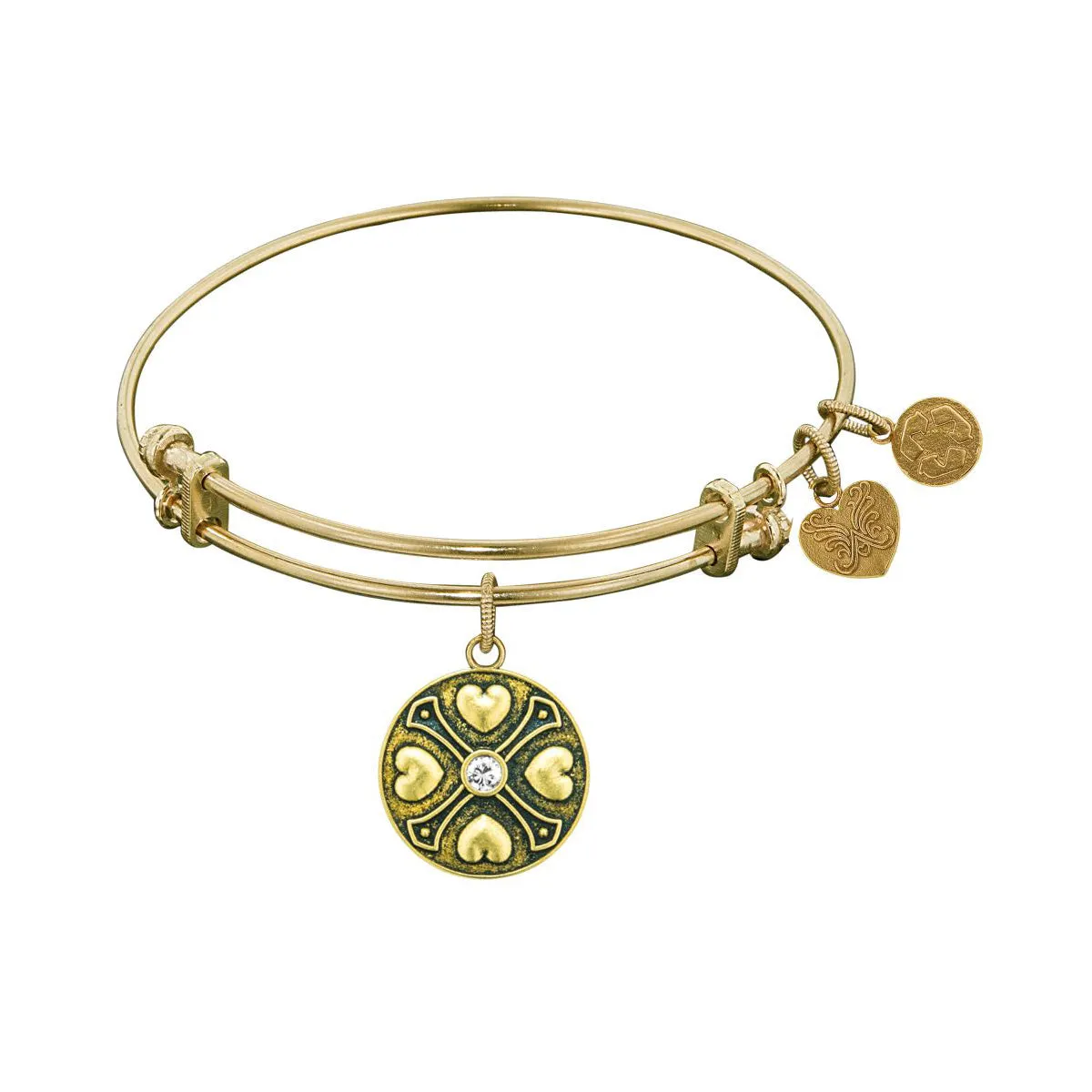 Finish Brass April Birthstone Angelica Bangle Bracelet, 7.25"