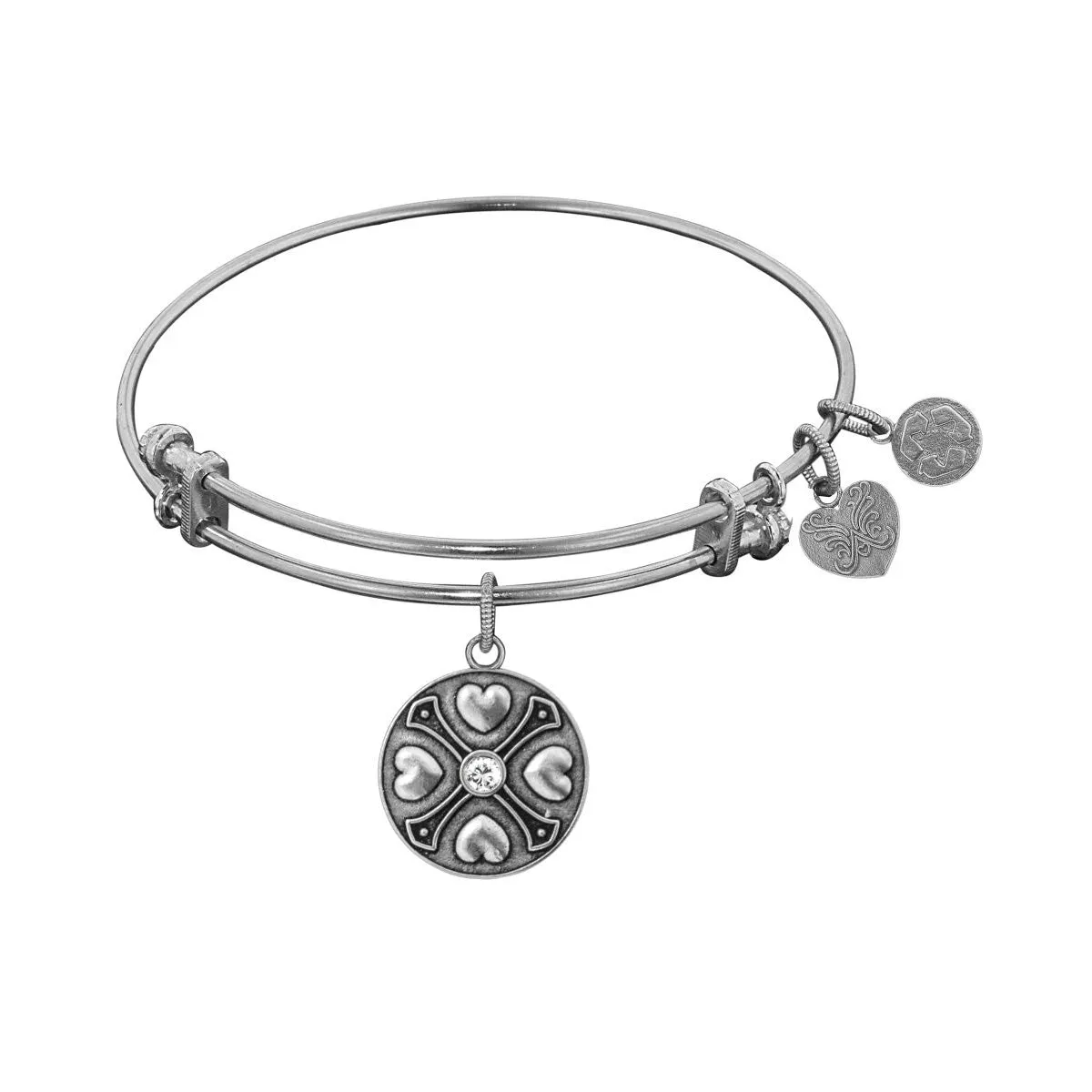Finish Brass April Birthstone Angelica Bangle Bracelet, 7.25"
