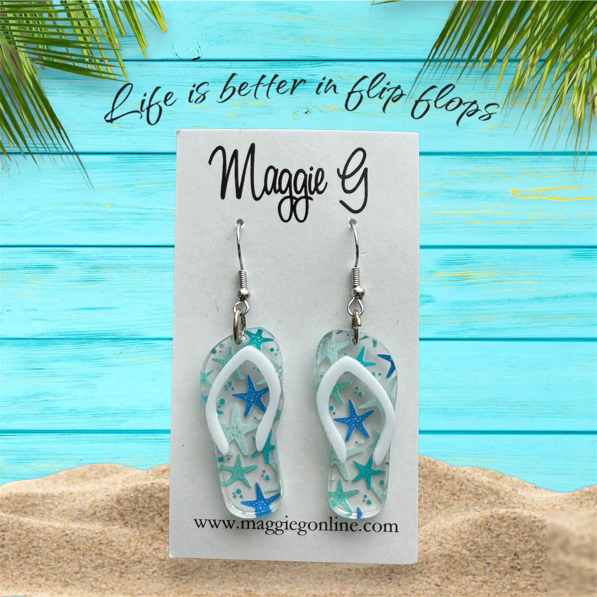 Flip Flop Earrings SEASHELLS
