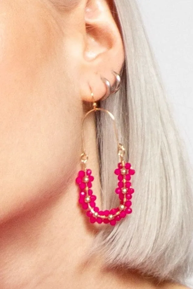 Fuchsia Daisy Pendant Earring