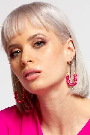 Fuchsia Daisy Pendant Earring