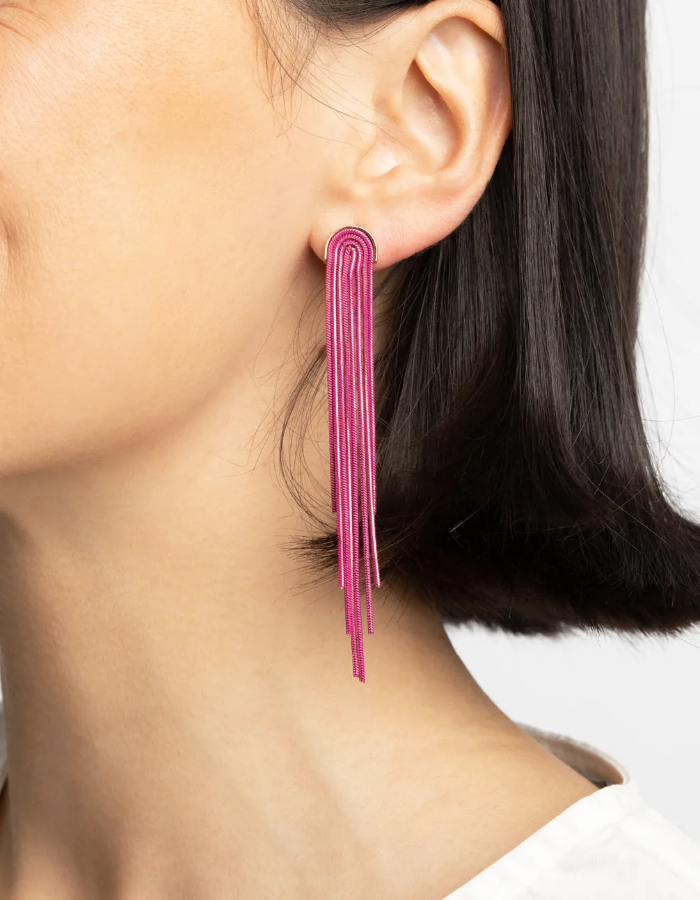 Fuchsia Mini Waterfall Drop Earrings