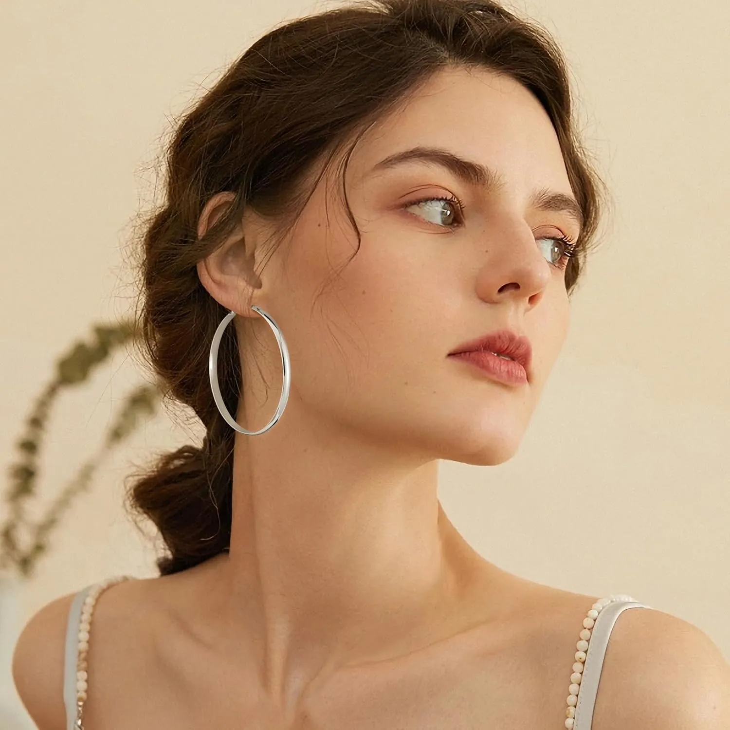 Gacimy Gold Hoop Earrings for Women, 14k Real Gold Plated with 925 Sterling Silver Post, Hypoallergenic Lightweight Thick Hoops Earrings for Women Trendy