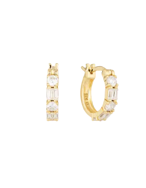 Georgini Irina Small Hoop Earrings w/ CZ - Gold