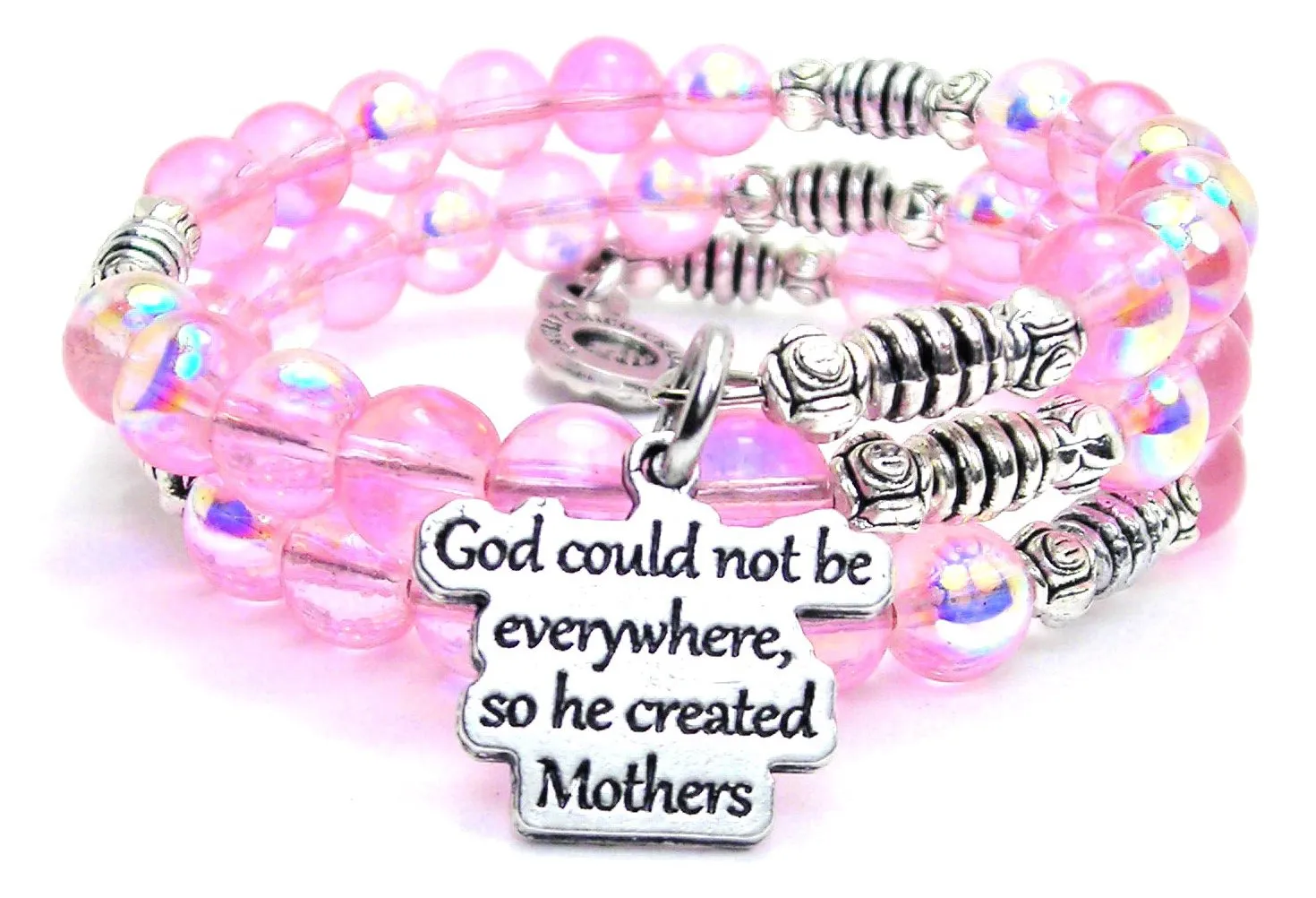God Could Not Be Everywhere So He Created Mothers Sea Siren Ocean Glass Wrap Bracelet