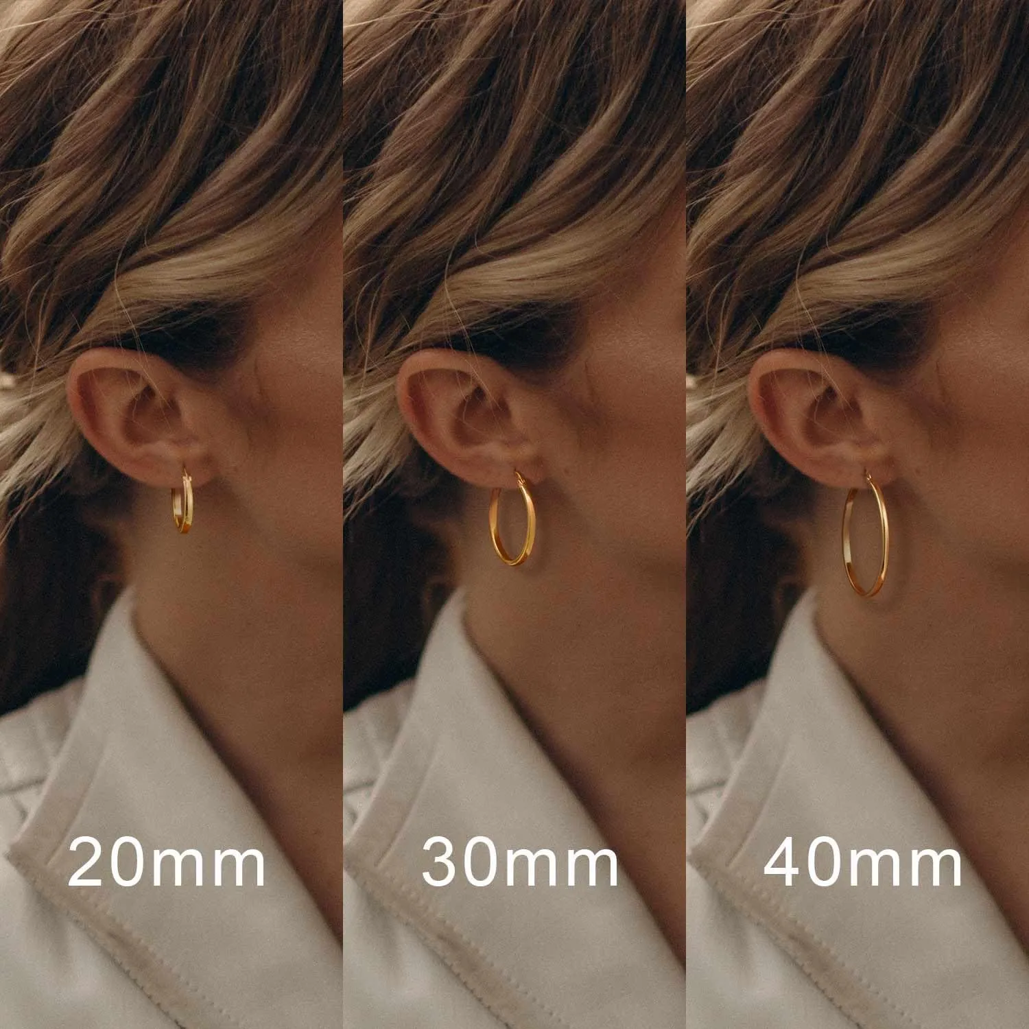 Gold Hoop Earrings 14K Gold Hoop Earrings for Women Lightweight Hoop Earring for Womens Earring Hoops 20/30/40mm