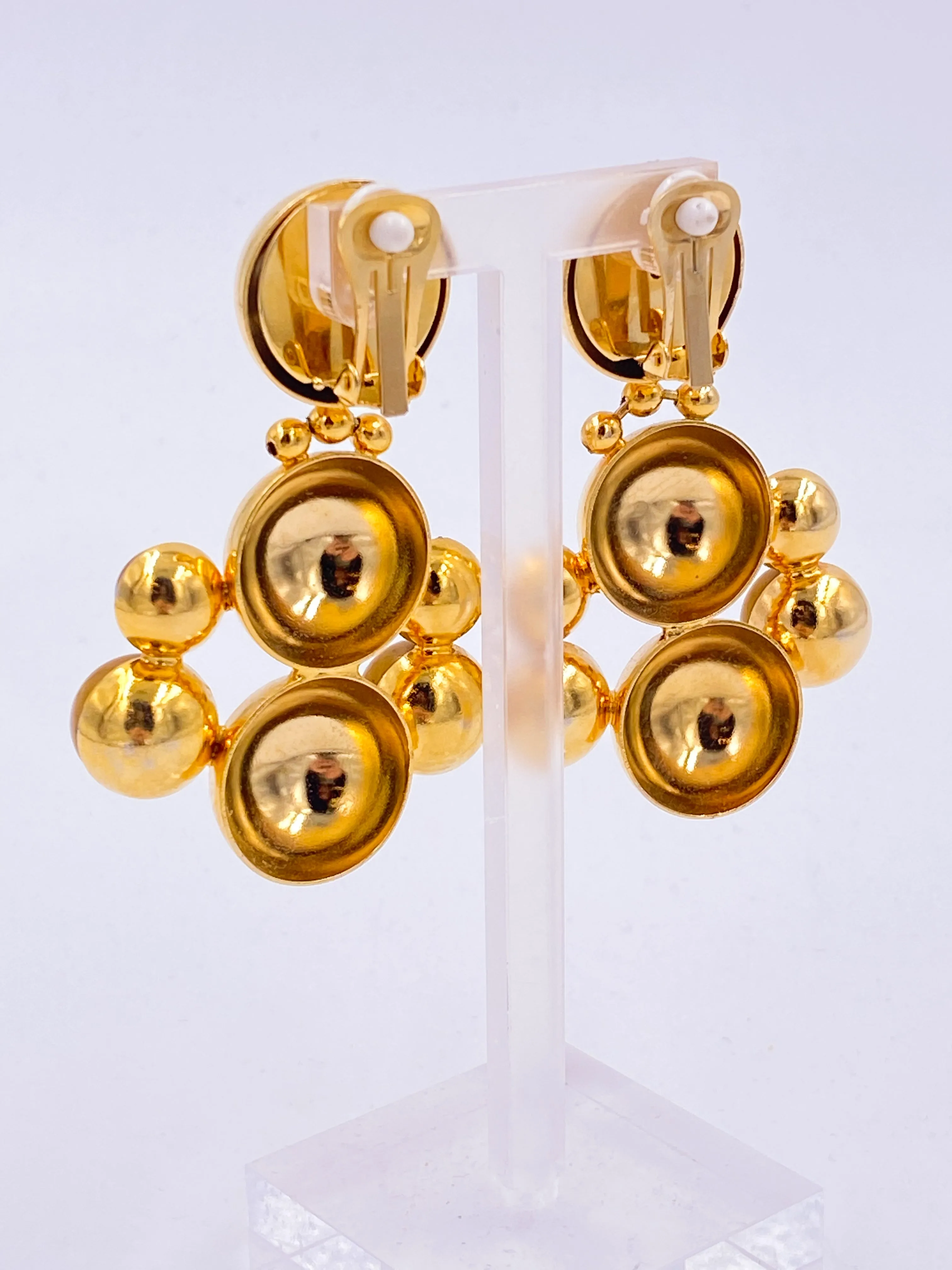 Gold, Mustard and Brown Bubble Earrings
