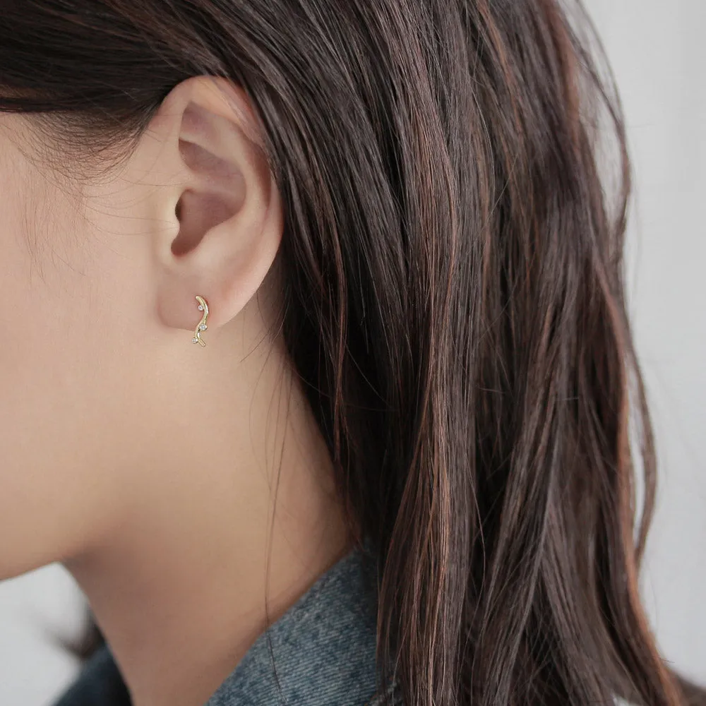 Gold Plated Curve Studs