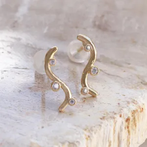 Gold Plated Curve Studs
