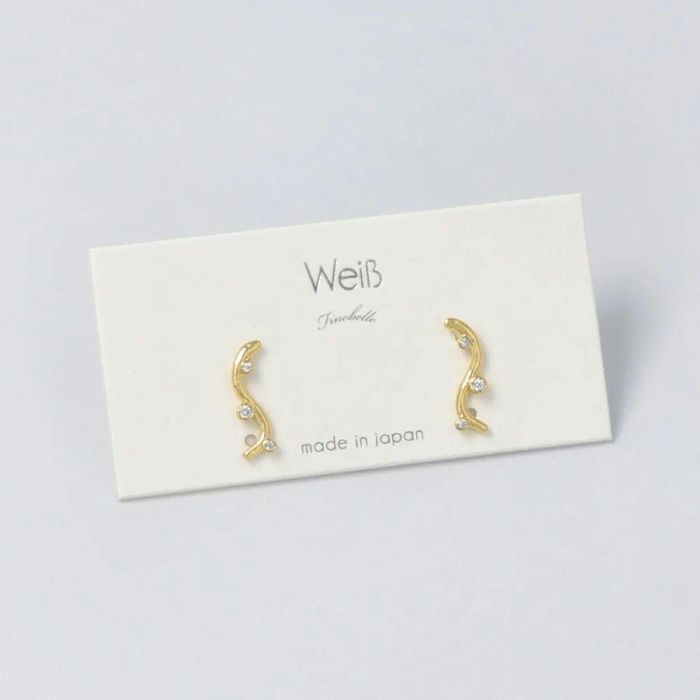 Gold Plated Curve Studs