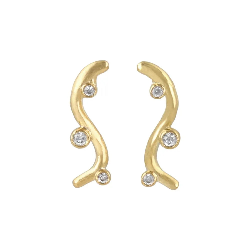 Gold Plated Curve Studs