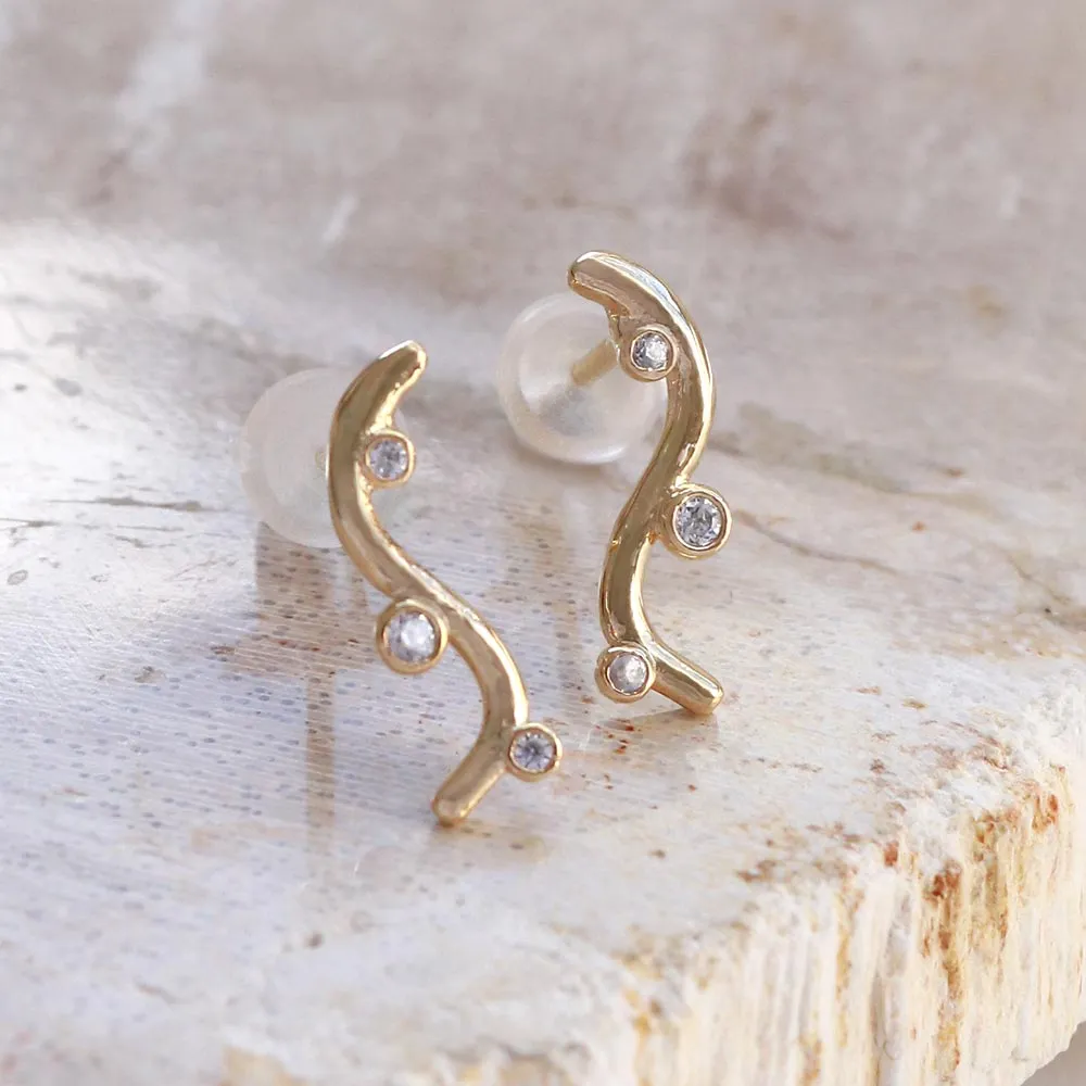 Gold Plated Curve Studs