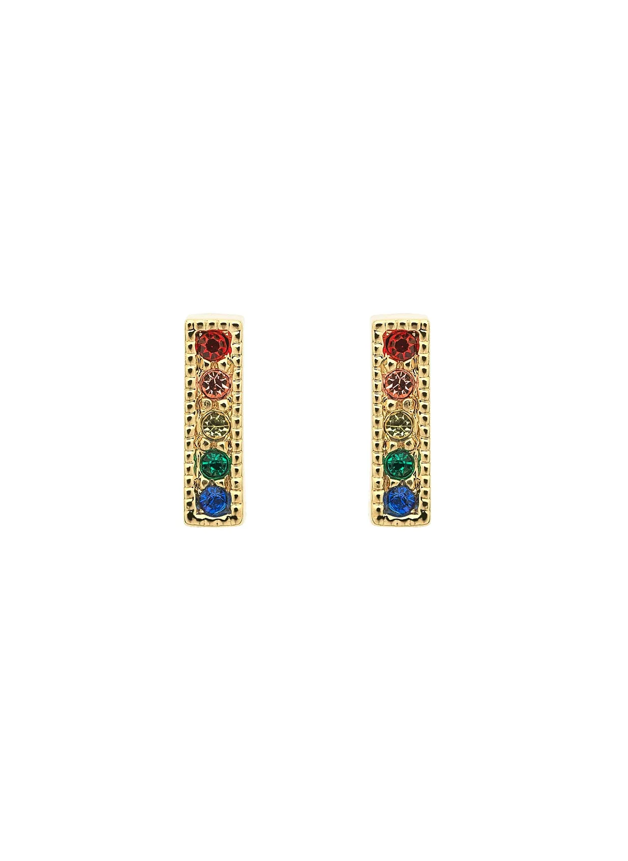 Gold Rainbow Stud Earrings