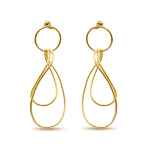 Hand Formed Twisting Hoops Post Earrings By Aris